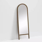 Miroir pleine longueur MAYEERTY en bois massif en forme d'arche noire 64x21x1 pouces sans support