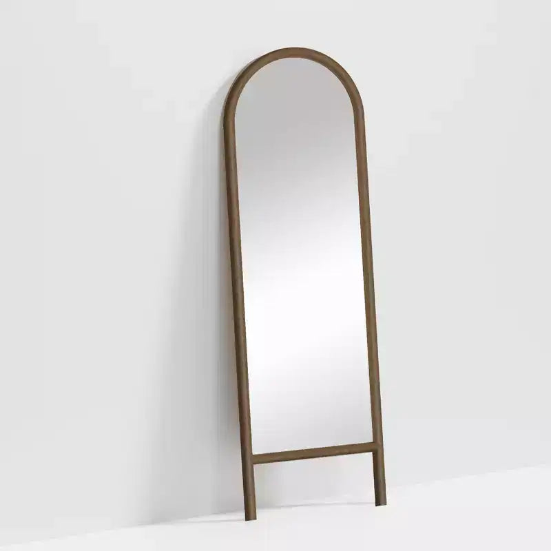 Miroir pleine longueur MAYEERTY en bois massif en forme d'arche noire 64x21x1 pouces sans support