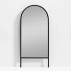 Miroir pleine longueur MAYEERTY en bois massif en forme d'arche noire 64x21x1 pouces sans support