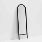 Miroir pleine longueur MAYEERTY en bois massif en forme d'arche noire 64x21x1 pouces sans support