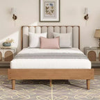 Queen/King Size Platform Bed Frame with Upholstered Headboard - ModernLuxe