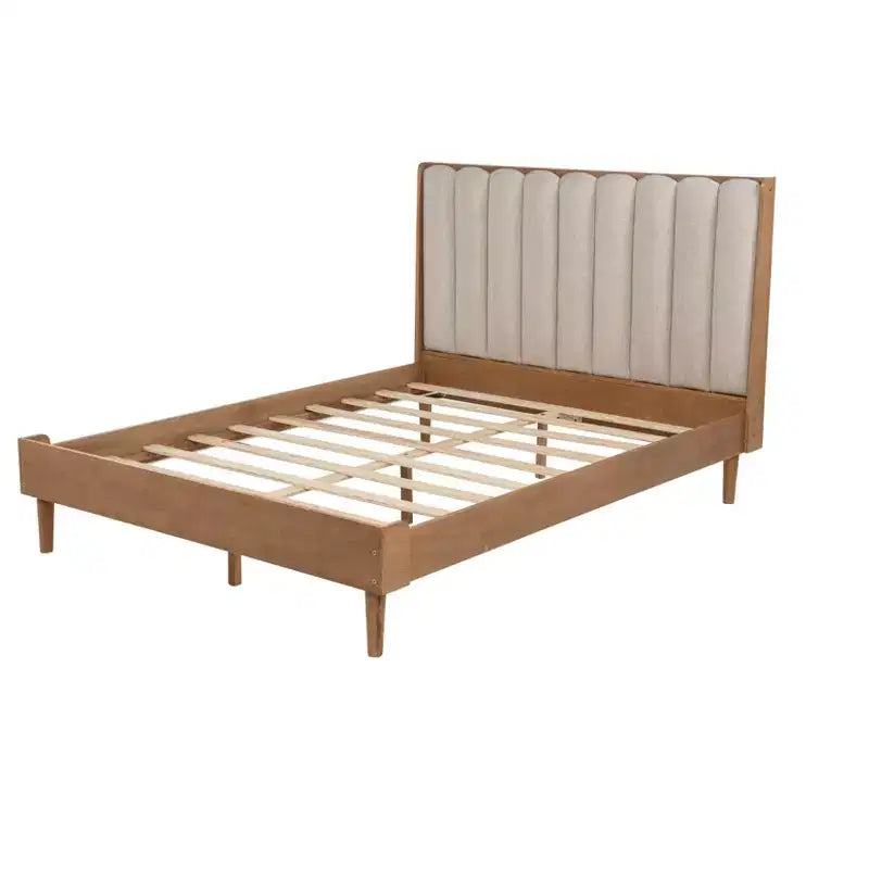 Lit plateforme Queen/King Size avec tête de lit capitonnée - ModernLuxe