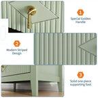Commode à 5 tiroirs pour chambre à coucher, commode en bois de 81 cm de large avec poignées en métal, organisateur de rangement à cannelures, table de chevet étroite