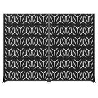 Paravent d'extérieur double face MAYEERTY Star 01 noir en acier galvanisé, 72x47x16, 6 panneaux
