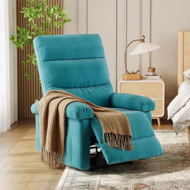 GustoWave Fauteuil inclinable manuel en tissu avec poche latérale, canapé simple réglable avec support dorsal ergonomique pour chambre d'enfant
