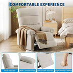 GustoWave Fauteuil inclinable manuel en tissu avec poche latérale, canapé simple réglable avec support dorsal ergonomique pour chambre d'enfant