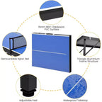 Acekool Set de Tennis de Table Portable avec Filet en Nylon Démontable, 2 Raquettes et 3 Balles, Table de Ping-Pong en Aluminium Étanche, Bleu