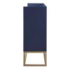 GDFStudio Truda - Buffet moderne de 120 cm avec étagères réglables et pieds en métal doré