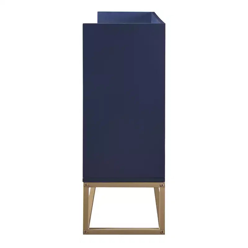 GDFStudio Truda - Buffet moderne de 120 cm avec étagères réglables et pieds en métal doré