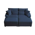 Ensemble de double chaise longue Whisen avec pouf réversible et rangement