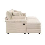 Ensemble de double chaise longue Whisen avec pouf réversible et rangement