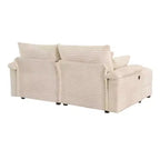 Ensemble de double chaise longue Whisen avec pouf réversible et rangement