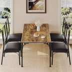 COZONY 5-Piece Dining Table Set with 4 Chairs, Rectangular Dining Table and Cushioned Chairs for Kitchen, Dining Room, or Breakfast Nook
