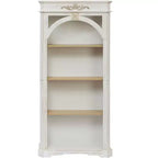 Meuble vitrine Okak moderne avec arches, meuble de rangement avec 4 étagères, meuble de rangement autoportant pour salon, couloir et bureau, blanc