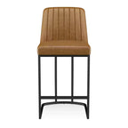 Tabourets de bar Dyonery 25,6 po, hauteur comptoir, avec dossier rembourré, revêtement en similicuir