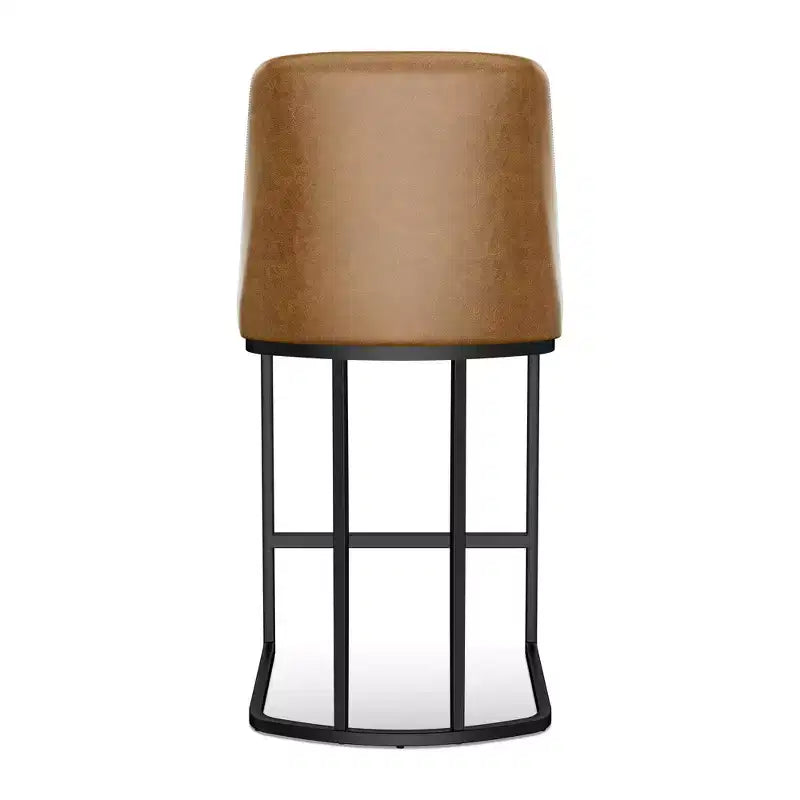 Tabourets de bar Dyonery 25,6 po, hauteur comptoir, avec dossier rembourré, revêtement en similicuir