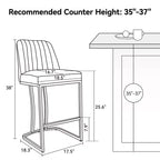 Tabourets de bar Dyonery 25,6 po, hauteur comptoir, avec dossier rembourré, revêtement en similicuir