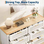 Commode cannelée pour chambre à coucher avec 6 tiroirs, commode moderne, commode en bois meuble TV, organisateur de rangement de vêtements pour salon, couloir