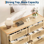 Commode cannelée pour chambre à coucher avec 6 tiroirs, commode moderne, commode en bois meuble TV, organisateur de rangement de vêtements pour salon, couloir
