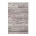 Commode Karl Home 7 tiroirs en panneaux de particules gris, 66 cm de large