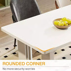 Table à manger moderne Lantine pour 6 personnes, grande table de cuisine de 180 cm avec base piédestal en bois, pour cuisine, salle à manger, salon
