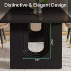 Table à manger moderne Lantine pour 6 personnes, grande table de cuisine de 180 cm avec base piédestal en bois, pour cuisine, salle à manger, salon
