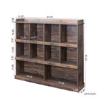 Bibliothèque à 3 étagères en bois expresso, 120 cm de hauteur, AndMakers
