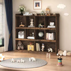 Bibliothèque à 3 étagères en bois expresso, 120 cm de hauteur, AndMakers