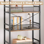 Étagère haute de 180 cm avec tiroirs, Bibliothèque industrielle avec 4 étagères de rangement ouvertes pour chambre, salon, bureau, marron