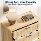 Commode à 5 tiroirs pour chambre à coucher, commode en bois de 114 cm de haut avec poignées en métal, table de chevet étroite, organiseur de rangement de vêtements cannelé