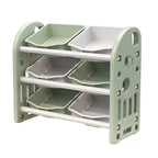 Meuble de rangement pour jouets pour enfants avec 6 bacs, organisateur de chambre d'enfant multifonctionnel, ensemble de meubles de rangement pour salle de jeux, chambre à coucher, salon, vert