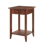 HomeStock 26 in.H Brown Color Rectangle Wood Table Top End Table 1 -piece