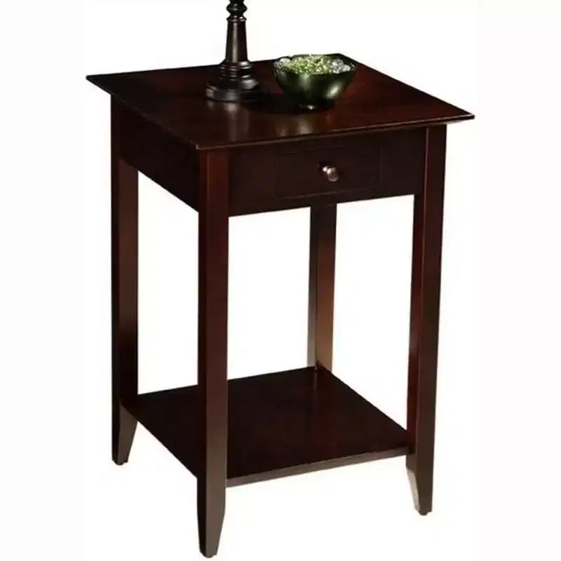 HomeStock Table d'appoint rectangulaire en bois, couleur marron, 66 cm de haut, 1 pièce