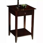 HomeStock Table d'appoint rectangulaire en bois, couleur marron, 66 cm de haut, 1 pièce