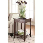 HomeStock Table d'appoint rectangulaire en bois, couleur marron, 66 cm de haut, 1 pièce