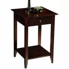 HomeStock Table d'appoint rectangulaire en bois, couleur marron, 66 cm de haut, 1 pièce