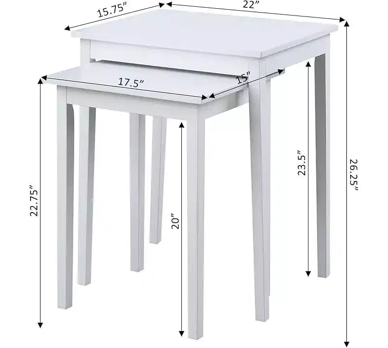 HomeStock Table d'appoint rectangulaire de 26,25 po H en bois blanc 1 pièce