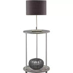 HomeStock Table d'appoint ronde en métal gris de 55,88 cm de hauteur - 1 pièce