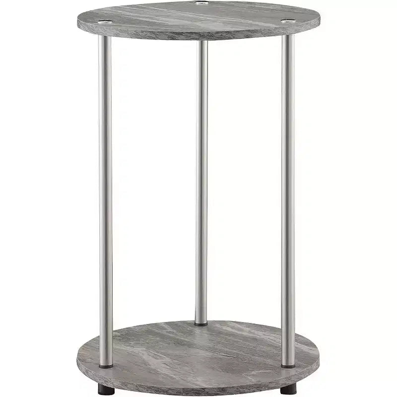 HomeStock Table d'appoint ronde en métal gris de 55,88 cm de hauteur - 1 pièce