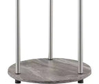 HomeStock Table d'appoint ronde en métal gris de 55,88 cm de hauteur - 1 pièce