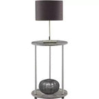 HomeStock Table d'appoint ronde en métal gris de 55,88 cm de hauteur - 1 pièce