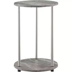 HomeStock Table d'appoint ronde en métal gris de 55,88 cm de hauteur - 1 pièce