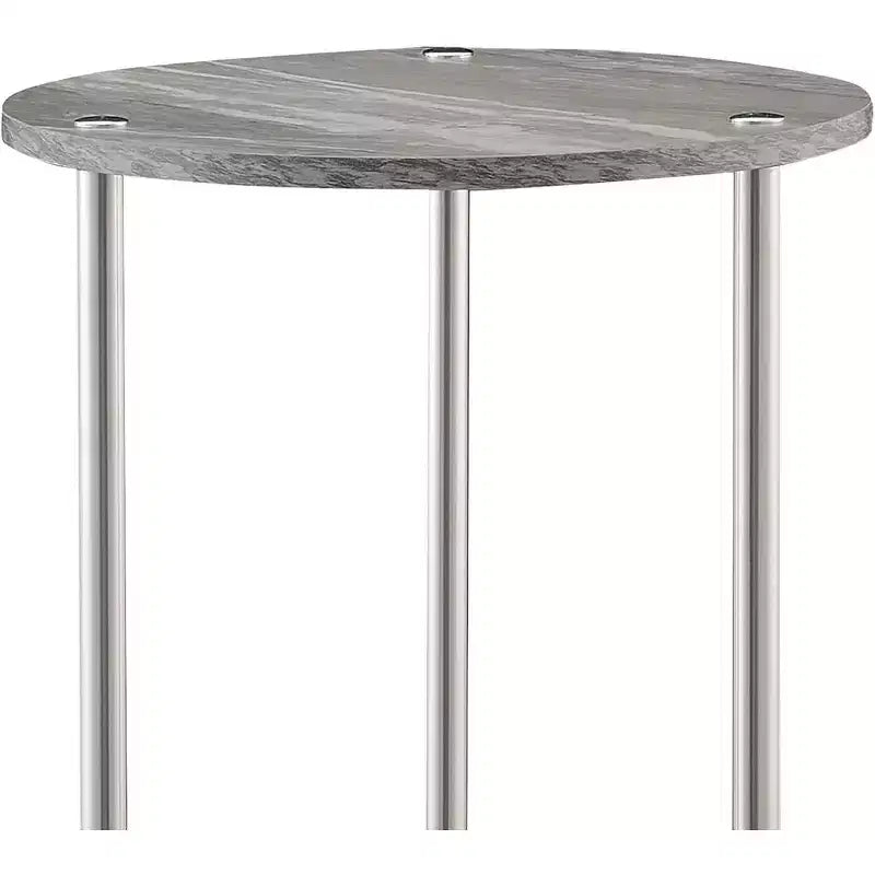 HomeStock Table d'appoint ronde en métal gris de 55,88 cm de hauteur - 1 pièce