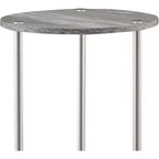 HomeStock Table d'appoint ronde en métal gris de 55,88 cm de hauteur - 1 pièce