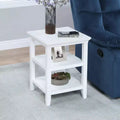 HomeStock 24 in.H White Color Rectangle Wood Table Top End Table 1 -piece