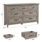 7 commodes de chambre, commode à tiroirs de 54 po de largeur avec rangement autoportant, commode de rangement en bois pour salon, chambre à coucher, entrée
