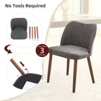 Lot de 2 chaises de salle à manger, chaises de salle à manger rembourrées avec pieds en bois, dossier aile, chaises de cuisine avec coussins épais