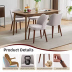 Lot de 2 chaises de salle à manger, chaises de salle à manger rembourrées avec pieds en bois, dossier aile, chaises de cuisine avec coussins épais