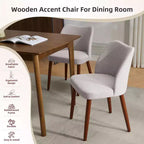 Lot de 2 chaises de salle à manger, chaises de salle à manger rembourrées avec pieds en bois, dossier aile, chaises de cuisine avec coussins épais