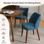 Lot de 2 chaises de salle à manger, chaises de salle à manger rembourrées avec pieds en bois, dossier aile, chaises de cuisine avec coussins épais